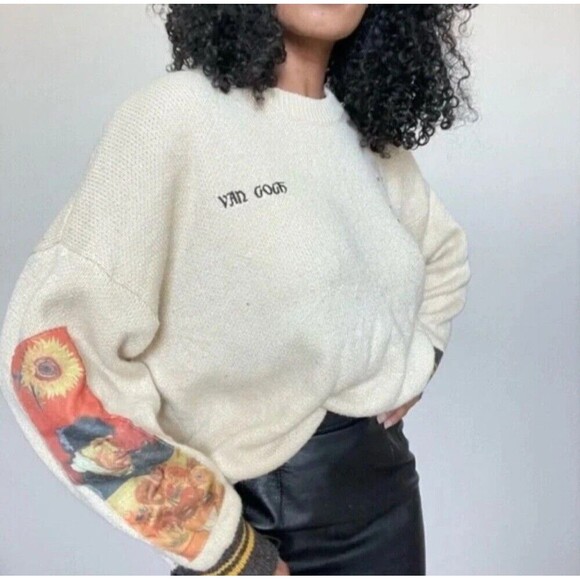 Aelfric Eden UNISEX Medium Sunflower Self Portrait Van Gogh WORKS OF ART Sweater - Picture 2 of 14